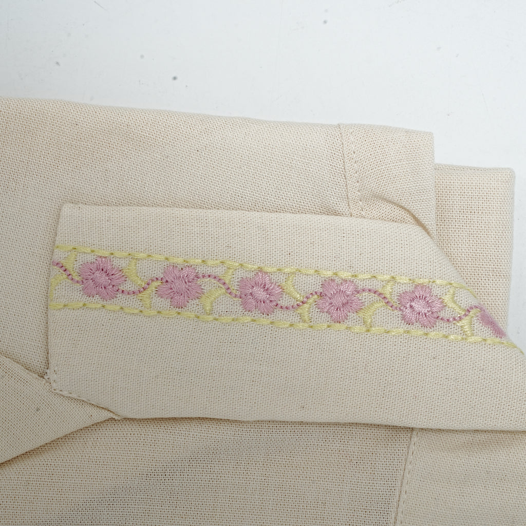 Ivory Bloom | Men's Cotton Embroidered Resort Collar Shirt