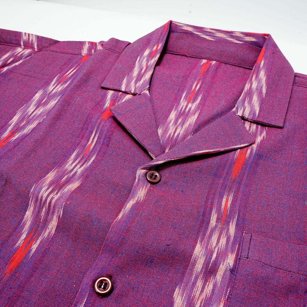 Purple Loom | Men's Cotton Ikat Shirt | Handcrafted Cotton Shirt