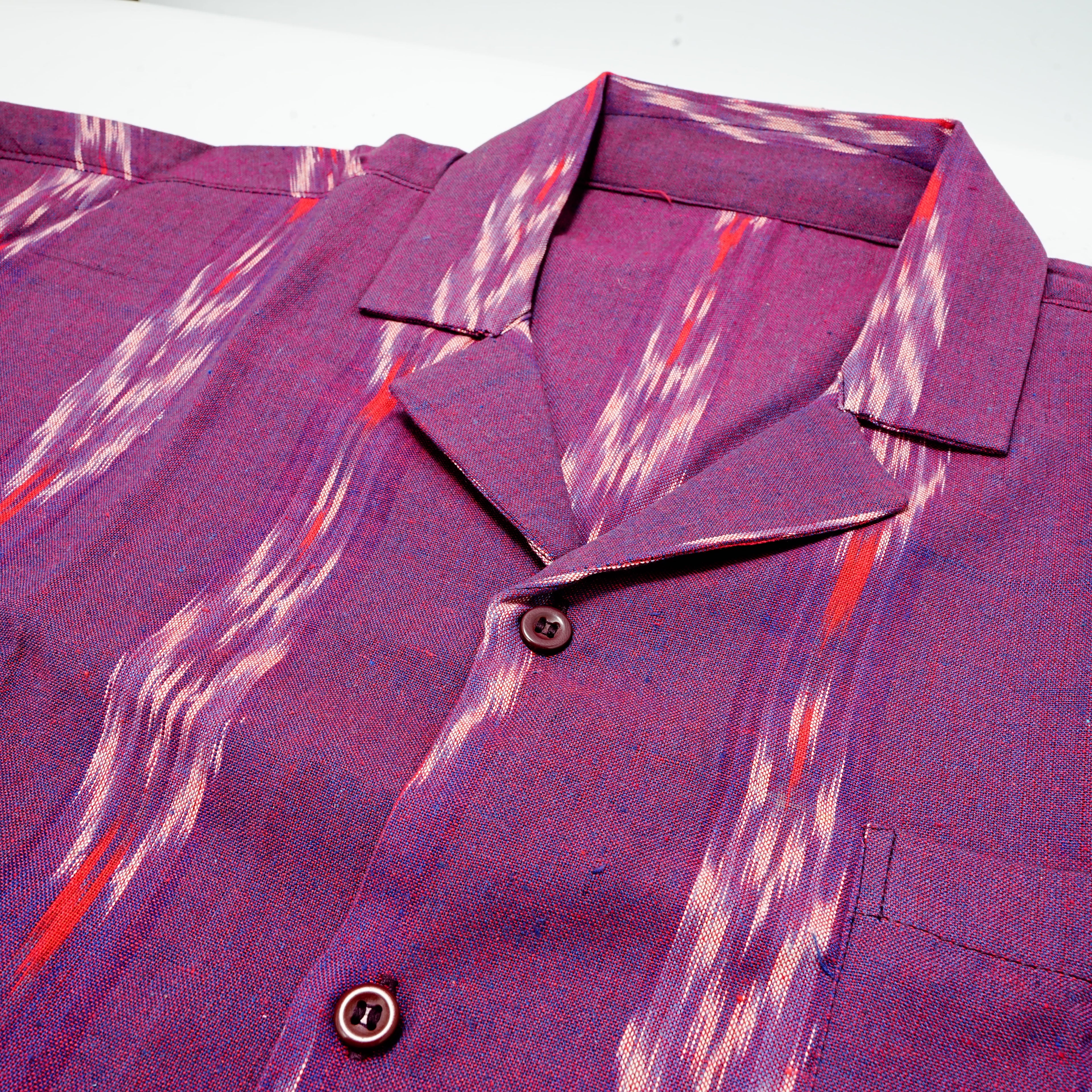 Purple Loom | Men's Cotton Ikat Shirt | Handcrafted Cotton Shirt