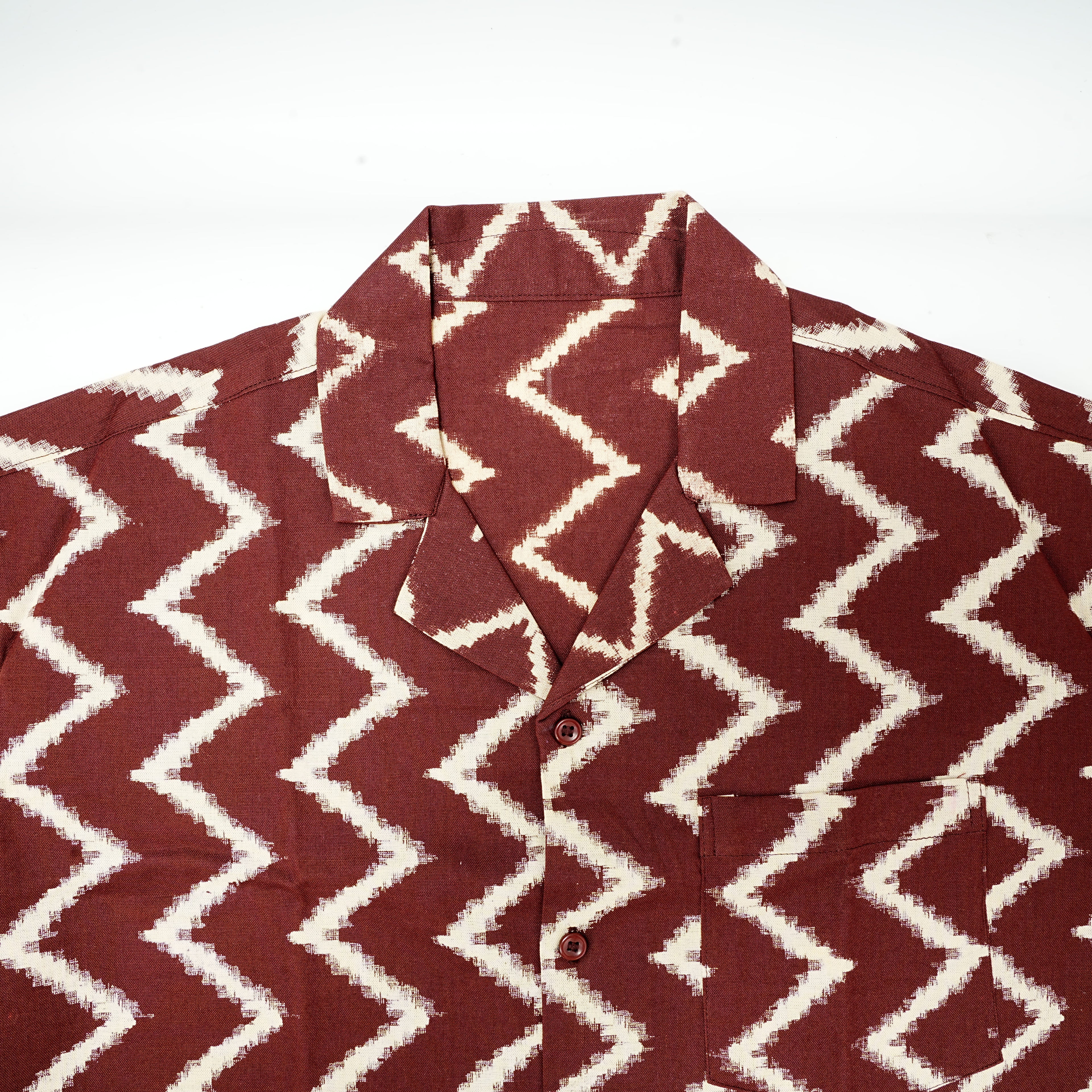 Coffee Ikat | Brown Cotton Ikat Shirt for Men