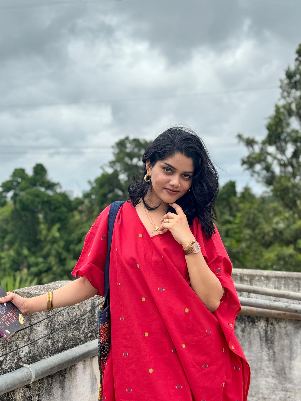 Cherry Bloom - Pure Cotton Kaftan