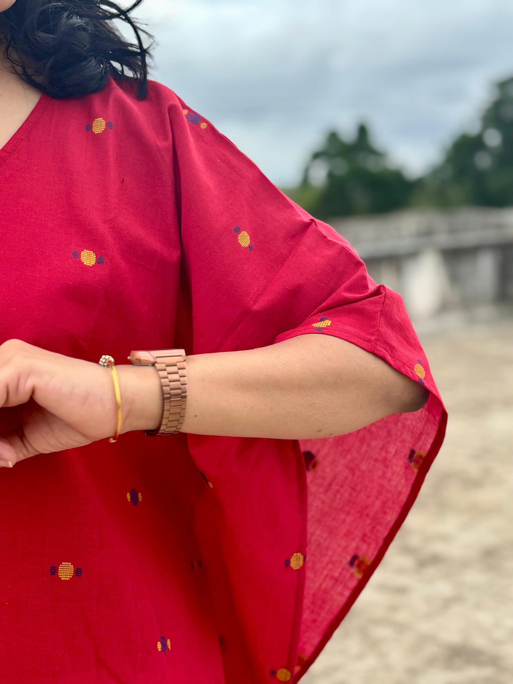 Cherry Bloom - Pure Cotton Kaftan