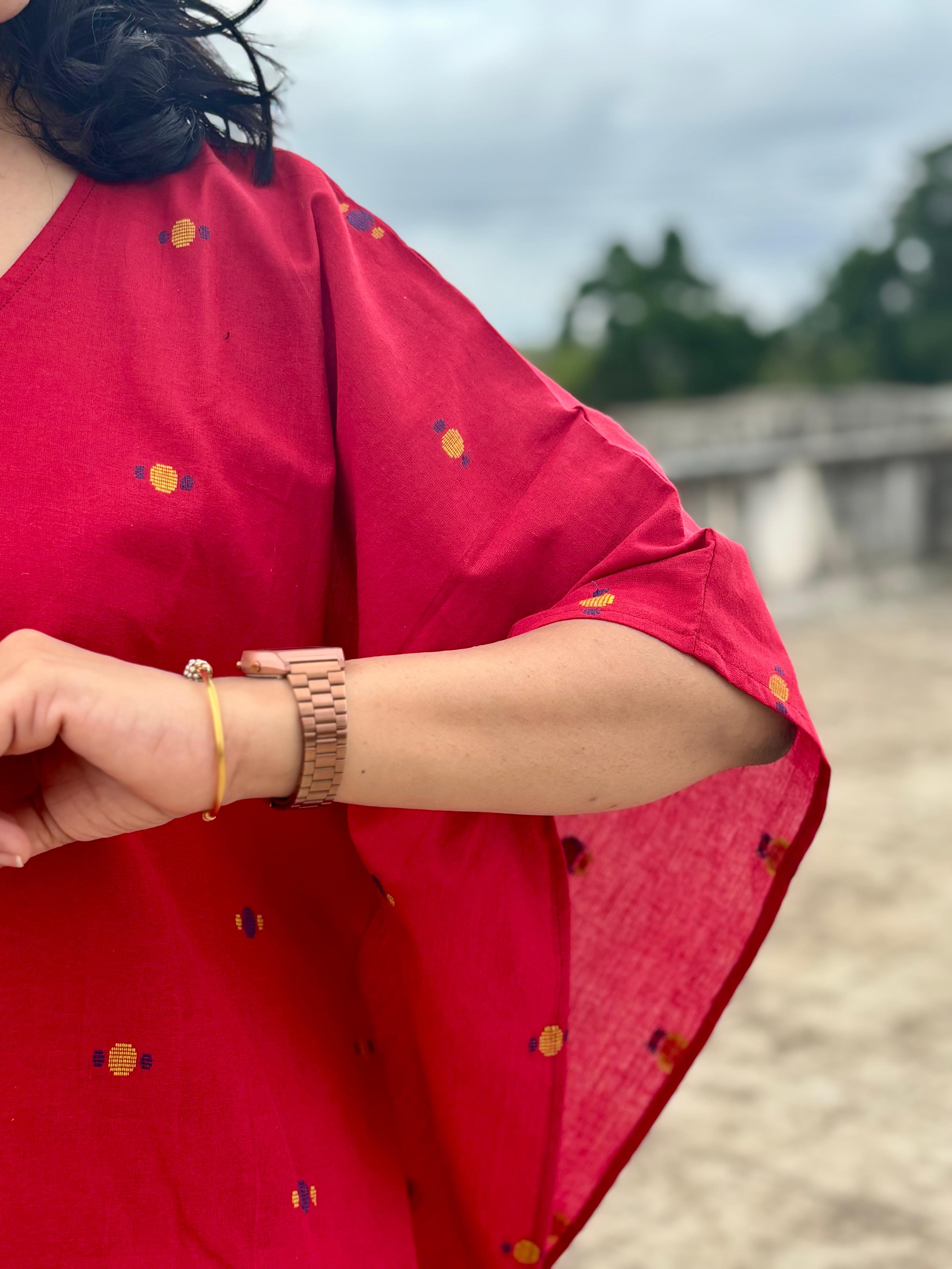 Cherry Bloom - Pure Cotton Kaftan