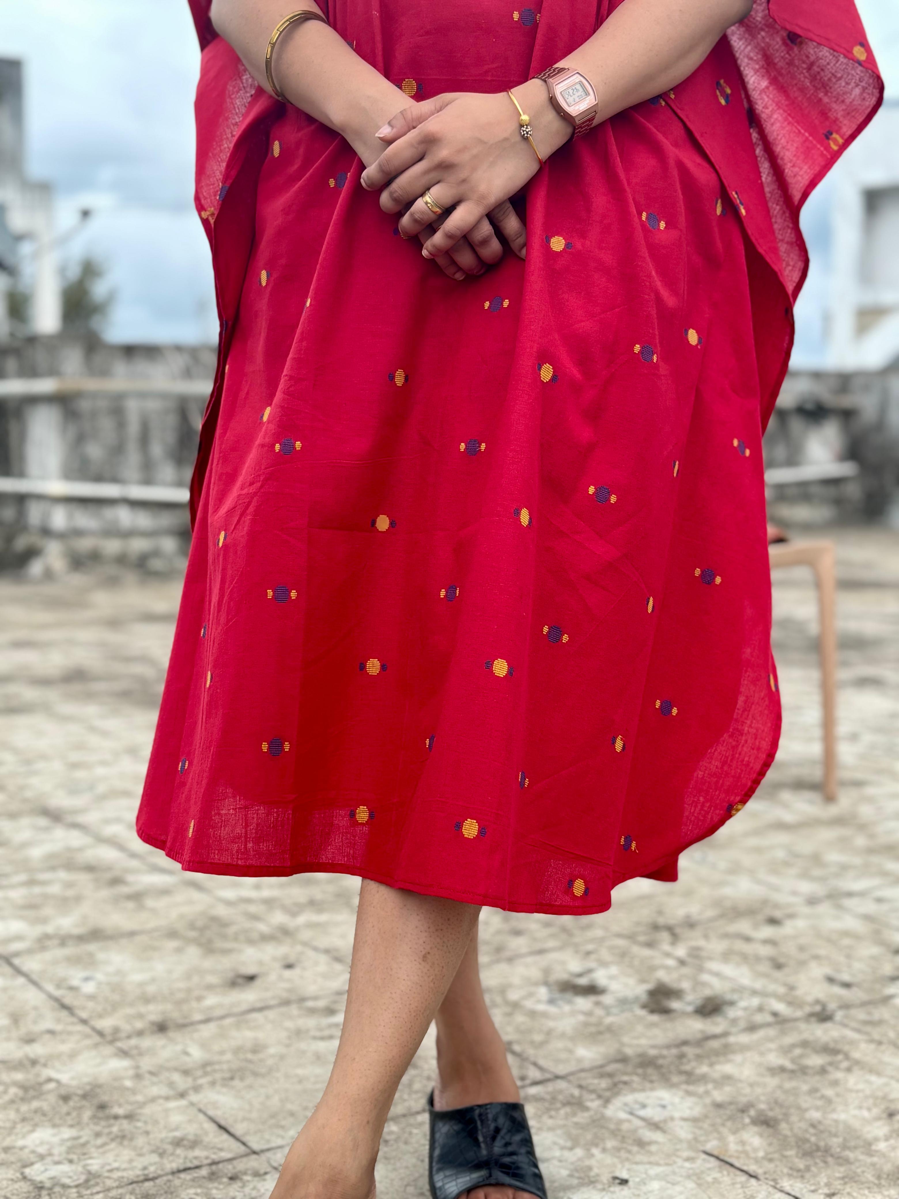 Cherry Bloom - Pure Cotton Kaftan