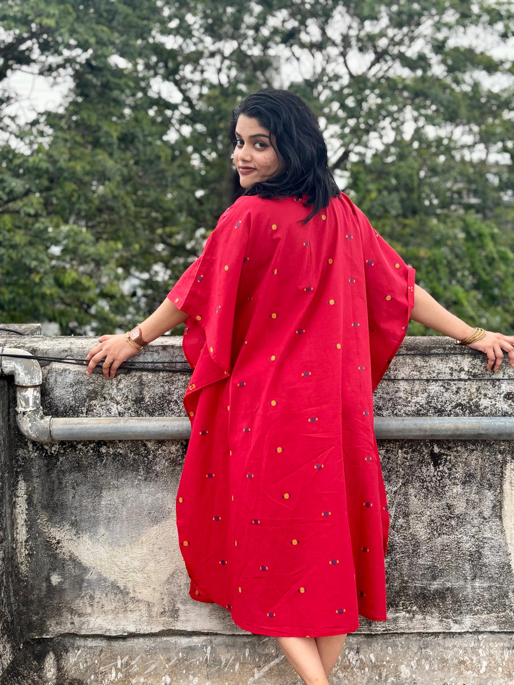 Cherry Bloom - Pure Cotton Kaftan