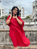 Cherry Bloom - Pure Cotton Kaftan