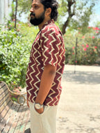 Coffee Ikat | Brown Cotton Ikat Shirt for Men