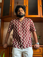 Coffee Ikat | Brown Cotton Ikat Shirt for Men