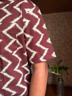 Coffee Ikat | Brown Cotton Ikat Shirt for Men